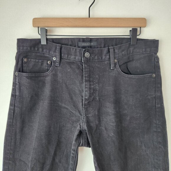 Uniqlo Men's Jeans Black Straight Leg Pants Classic Denim Size 34x34 - Picture 3 of 8
